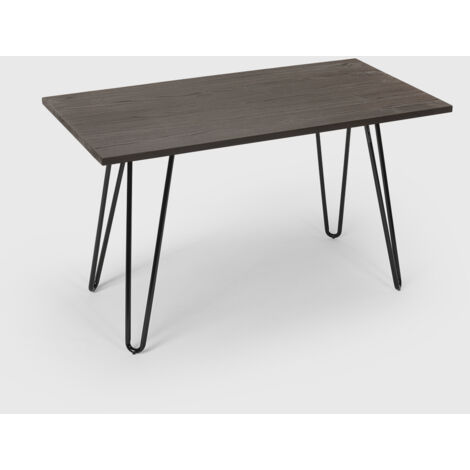 Rough Black Set 4 taburetes tolix mesa industrial 60 x 60 cm madera metal