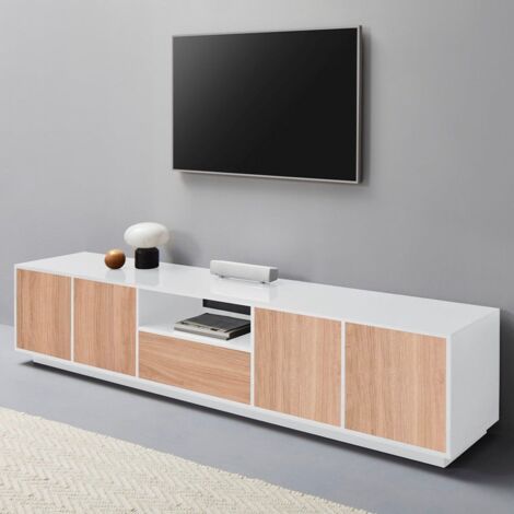 Mueble TV bajo para salón en madera de diseño italiano