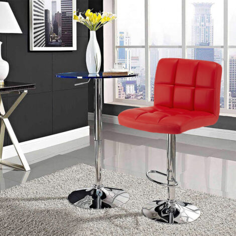 Taburete de cocina y bar alto giratorio ajustable con respaldo Atlanta - Rojo