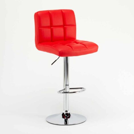 Taburete de cocina y bar alto giratorio ajustable con respaldo Atlanta - Rojo