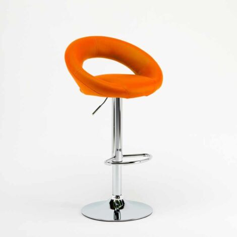 Taburete de cocina alto, giratorio y regulable con Reposapiés Chicago - Naranja