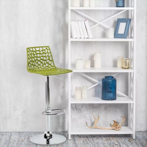 Taburete Grand Soleil SPIDER para cafetería bar cocina alto fijo giratorio reposapiés regulable - Verde