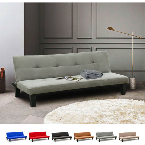 Sofá cama 2 plazas microfibra con patas para casa y sala de espera Onice  ProNTO LETTO Color: Gris