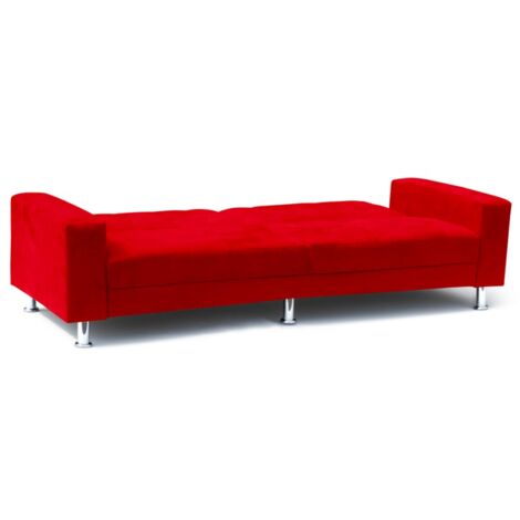 Sofá cama de matrimonio 2-3 plazas con respaldo reclinable y cojines Quarzo Pronto Letto - Rojo