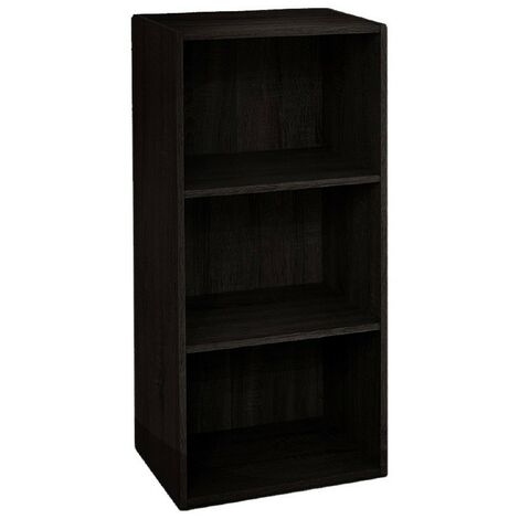 Librería de madera 3 estantes Estante wengué L 40 x H 29 x H 89 cm