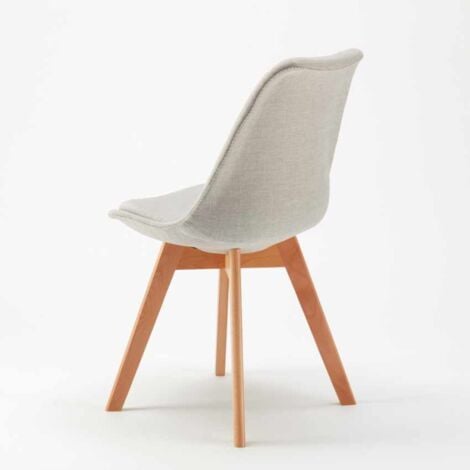silla con cojín de tejido nórdico Goblet nordica plus para cocina y bar - Gris