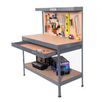 Banco de trabajo con tablero de clavijas y cajón para garaje taller Max