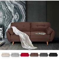 Sofá cama reclinable de diseño nórdico clic clac 3 plazas en tejido  Fortaleza Color: Marrón
