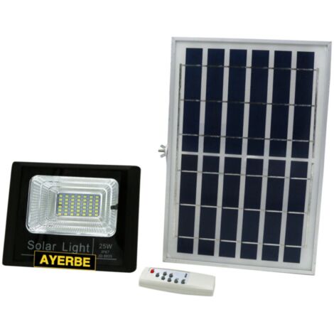 AYERBE - 620660 - Foco Solar 25 W con Sensor y Mando a Distancia