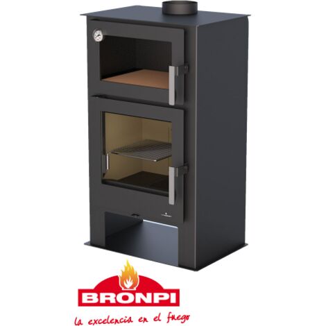 BRICOSOL ESTUFA DE LEÑA CON HORNO BRONPI MODELO GIJÓN-H