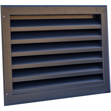 JOIMA - Rejilla de Ventilación de Aluminio. Lamas Fijas en Forma de " Z ". Modelo TORRALBA. 150 CM ANCHO x 20 CM ALTO (Medidas Interiores)