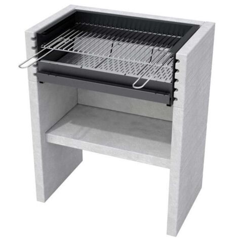 TUOZI - Barbacoa de Obra para Leña y Carbón Modelo VENIT FLEX (Gris/Blanco - 78 x 47 x 95 cm) REF: 8061 - Uso en Exteriores