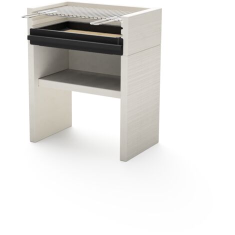 TUOZI - Barbacoa de Obra para Carbón Modelo VENIT FLEX (Gris/Blanco - 78 x 47 x 95 cm) REF: 8060 - Uso en Exteriores