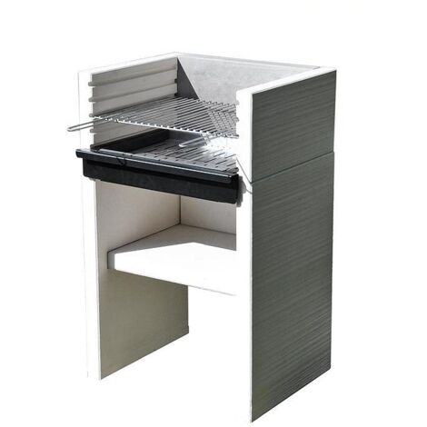 TUOZI - Barbacoa de Obra para Carbón Modelo VENIT FLEX (Gris/Blanco - 59 x 47 x 95 cm) REF: 4400 - Uso en Exteriores