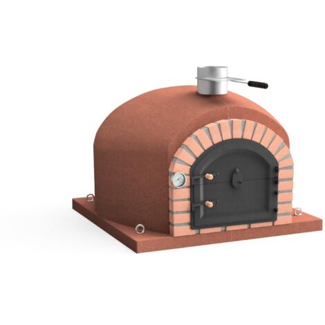 MOVELAR - Horno de Leña Exterior de Obra GRAN CANÁRIA (Negro - 120 x 120 x 65 cm) – Horno tradicional de gran tamaño para jardín, cocción al fuego, aislado con corcho y 3 mantas - REF: 7016
