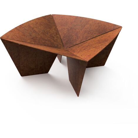 TUOZI - Pozo de Fuego Jardín SYRTIS - 65 x 65 x 31 - Brasero Exterior para Jardin Fabricado en Acero Corten