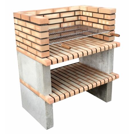MOVELAR - Barbacoa de Obra Prefabricada de Leña y Carbón Modelo Paellero Grao 85 (Naranja - 100 x 70 x 120 cm) REF: 3900 - Cocina de Exterior para Jardín o Patio