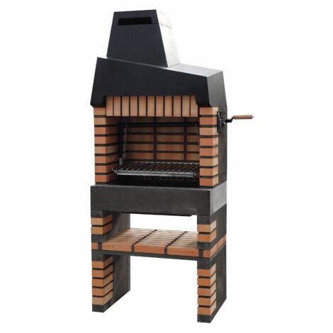 MOVELAR - Barbacoa de Obra Prefabricada de Leña y Carbón Modelo California Plus Full Grill (Gris, Naranja - 86,5 x 58 x 215 cm) REF: M00134 - Parrilla Argentina para Cocina de Exterior (1/3)