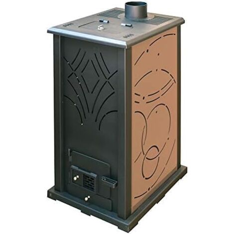 JOIMA - Estufa Biomasa Pellet-Orujo Eco Nova 10 kW. Funcion sin Electricidad. Color Marrón