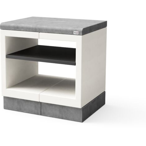 TUOZI - Módulo de soporte KITAWAY para Barbacoa de Obra Prefabricada (Blanco, Gris - 84 x 63 x 63 cm) - Uso en Exteriores (1/4)