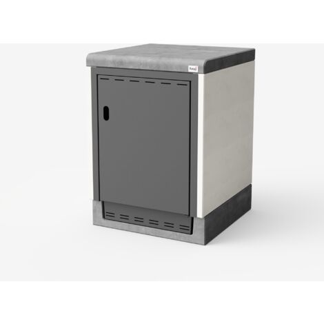 TUOZI - Módulo de soporte KITAWAY 61 para Barbacoa de Obra Prefabricada (Blanco, Gris - 61 x 63 x 63 cm) - Uso en Exteriores (1/3)