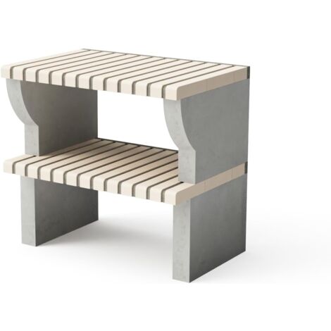 MOVELAR - Caballete lateral módulo Bailen Plus para Barbacoa de Obra Prefabricada (Beige, Gris - 86,5 x 58 x 58 cm) - Uso en Exteriores (1/2)
