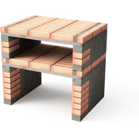 MOVELAR - Caballete lateral modular California Plus XL para Barbacoa de Obra Prefabricada (Gris, naranja - 86,5 x 64 x 64 cm) - Uso en Exteriores (1/4)