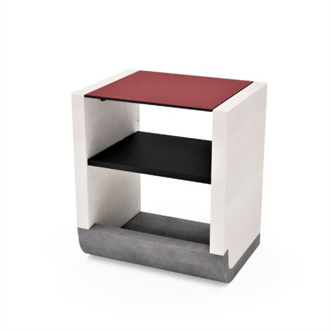 TUOZI - Módulo de soporte SUD para Barbacoa de Obra Prefabricada (Blanco, rojo - 81 x 60 x 60 cm) - Uso en Exteriores