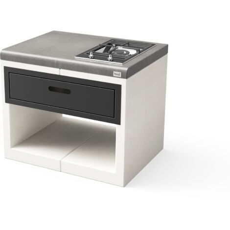 TUOZI - Módulo de soporte para encimeras KITAWAY GAS para Barbacoa de Obra Prefabricada (Blanco, Gris - 84 x 63 x 63 cm) - Uso en Exteriores