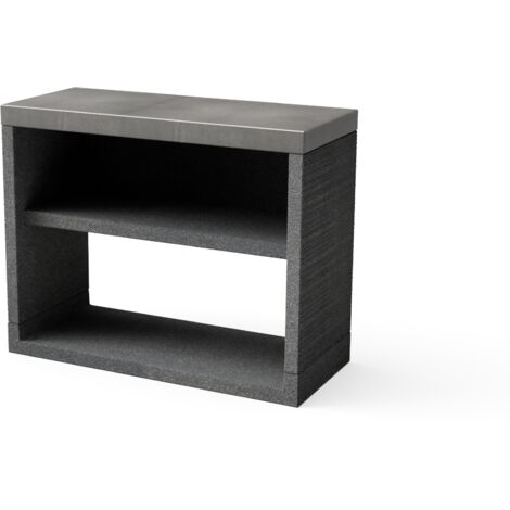TUOZI - MÓDULO STAND NEGRO VENIT 110 para Barbacoa de Obra Prefabricada (Gris oscuro - 110 x 47 x 47 cm) - Uso en Exteriores