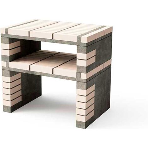 MOVELAR - Caballete lateral del módulo Californi Plus para Barbacoa de Obra Prefabricada (Beige, Gris - 86,5 x 58 x 58 cm) - Uso en Exteriores