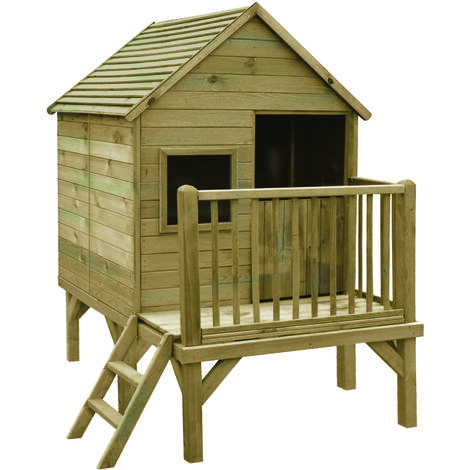 SOULET - Caseta Infantil de Madera Tratada Elevada sobre Pilotes Winny 175x151x210 cm - Casita de Juego Elevada para Niños - Cabaña de Madera para Jardín - Fácil Montaje - Segura y Resistente
