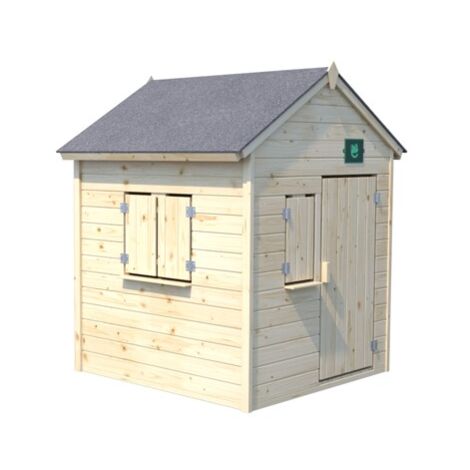 SOULET - Casita de Madera Infantil Janaka 145x129x163 cm - Casita de Jardín para Niños Personalizable - Madera Natural - Fácil Montaje
