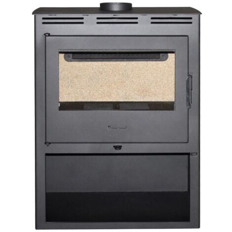 MF - Estufa de Leña Seren Turbinas de 13,4 kW con 2 Turbinas, Termostato y Control Digital – Hogar Panorámico y Cámara de Vermiculita