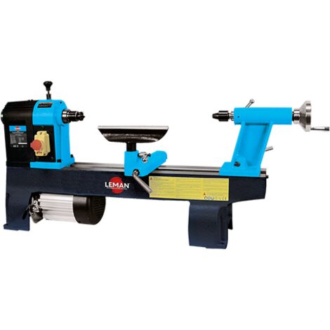 LEMAN - Torno de Madera TAB040 406 mm, Motor 580 W, 6 Velocidades Mecánicas, Distancia Entre Puntos 406 mm