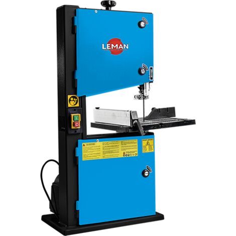 LEMAN - Sierra de Cinta para Madera LOSRU250, Volantes 250 mm, Motor 350 W, Mesa Inclinable 0°-45°, Guía de Corte Ajustable