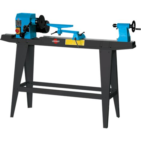 LEMAN - Torno de Madera TAB085 850 mm, Motor 450 W, 10 Velocidades Variables, Inclinación Cabezal Multiángulo