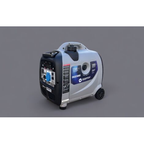 DAGARTECH - Generador Inverter DG2300i a Gasolina 230V 1,8 kW Continuos 2,3 kW Máx con Kit Transporte, Bajo Consumo y Tecnología PowerPulse