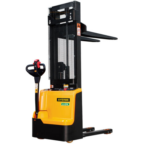 Apilador Eléctrico 1200 kg Elevación Libre 3,5 m con Batería Litio y Ruedas PU