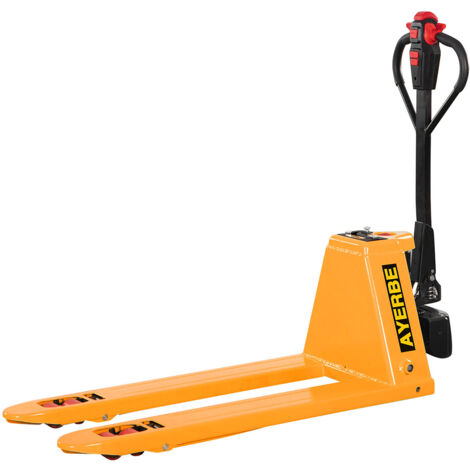 Transpaleta Eléctrica 2000 kg con Ruedas PU 48V Batería 10Ah Silenciosa para Suelos Epoxi CE