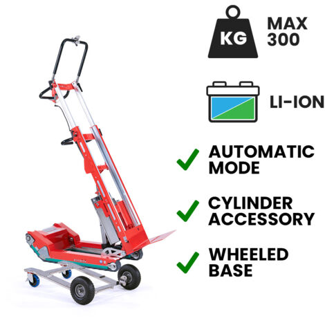 Carretilla sube escaleras eléctrica Skipper para transporte de bombonas base con ruedas batería de litio Superpower 300 kg (1/5)