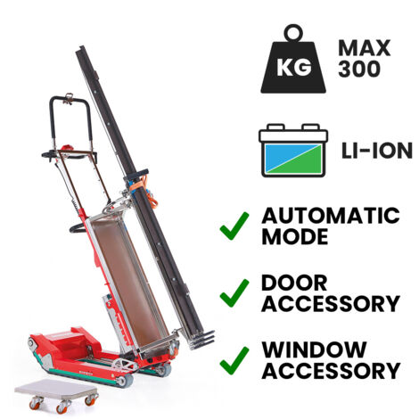 Carretilla sube escaleras eléctrica Skipper para carpintería batería de litio Superpower base con ruedas giratorias 300 kg