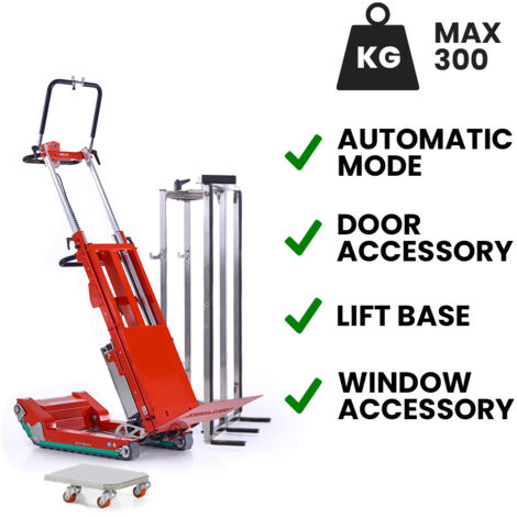 Carretilla sube escaleras eléctrica Skipper Lift para carpintería con elevación de carga batería AGM base con ruedas 300 kg