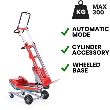 Carretilla sube escaleras eléctrica Skipper para transporte de bombonas con base con ruedas batería AGM estándar 300 kg