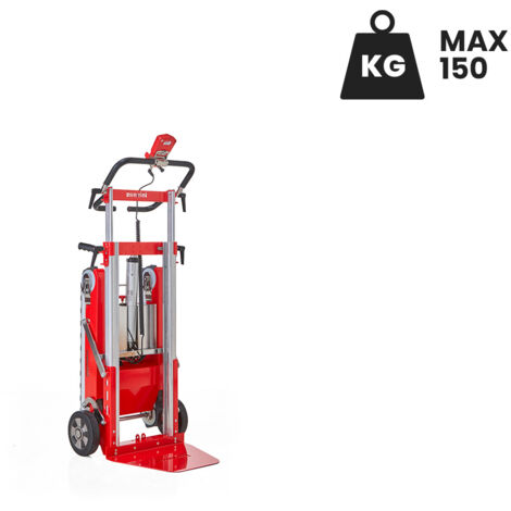 Carretilla sube escaleras eléctrica Buddy para transporte de muebles y mobiliario con batería AGM estándar 150 kg