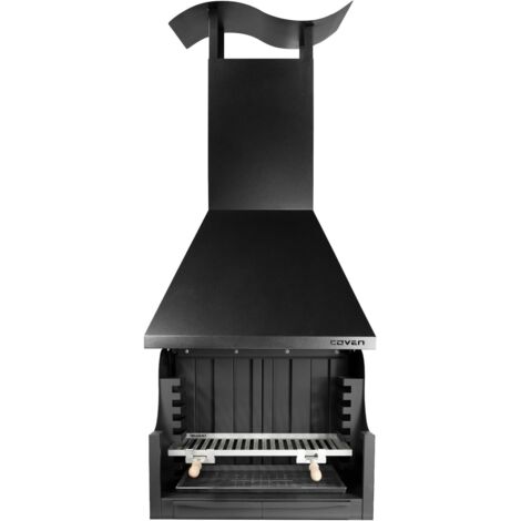 MF - Barbacoa de leña y carbón estilo argentino para jardín modelo Coven negro
