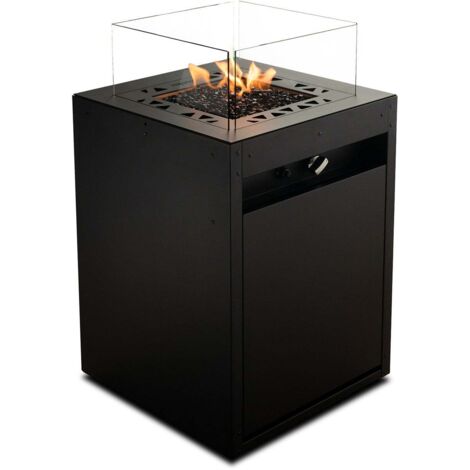 MF - Calefactor de gas exterior Square hasta 10 kW acero galvanizado con compartimento oculto