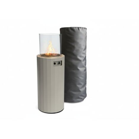 MF - Calefactor de gas exterior Bino hasta 8 kW cilíndrico portátil gris claro