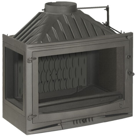 Hogar de Leña de Hierro Fundido SELENIC LATERAL IZQUIERDO de 10 kW y Salida Superior de 200 mm
