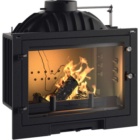 Hogar de Leña de Hierro Fundido MILOS 700 de 10 kW y Salida Superior de 180 mm